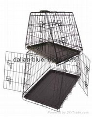 dog cages with plastic tray(E-Coating)