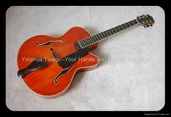 Handmade electric jazz guitar with sideport