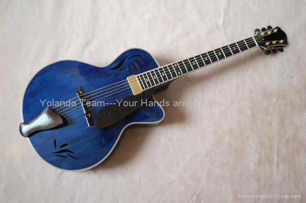 14inch handmade jazz guitar carved with solid wood