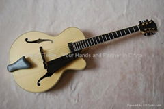 15inch handmade jazz guitar carved with solid wood