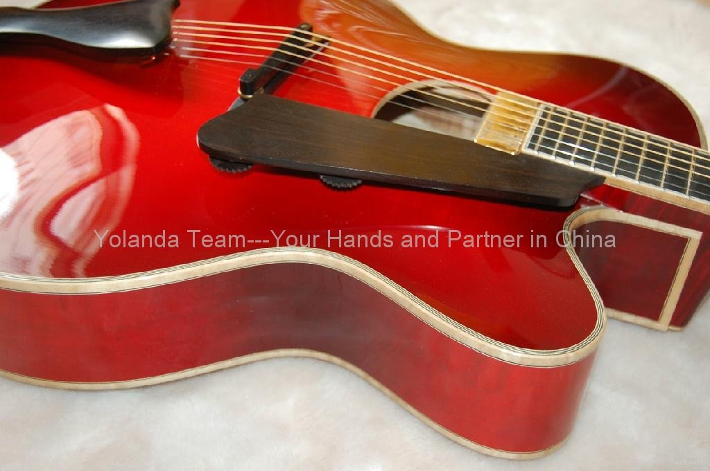 15inch Handmade jazz guitar in red sunburst color 5