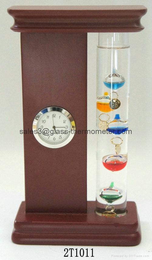 Antique Galileo Thermometer With Clock 2T1011 Neutral (China