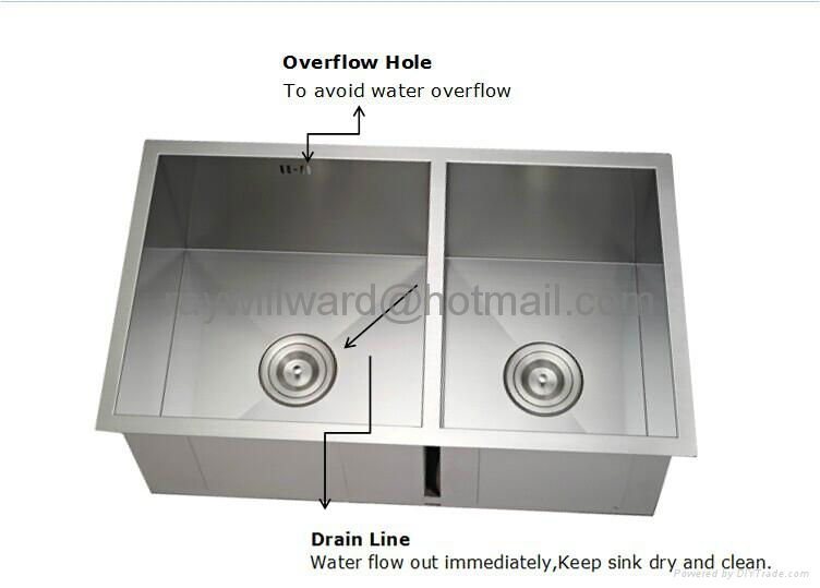 stainless steel handmande round angle kitchen sink 5