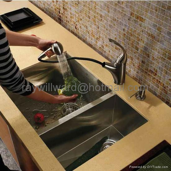 304stainless steel handmade double sink 2