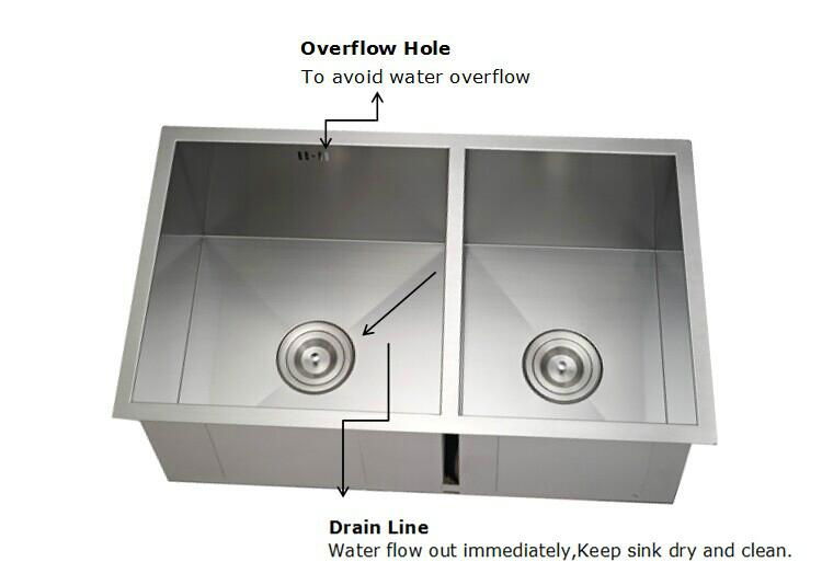 304stainless steel handmade double sink 4