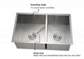 304stainless steel handmade double sink 4