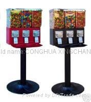 Canister triple candy vending machine