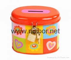 tin money box saving box coin bank