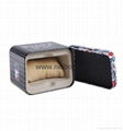 Black color round metal tin watch case watch display box with window and foam