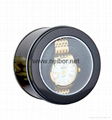 Black color round metal tin watch case watch display box with window and foam 4