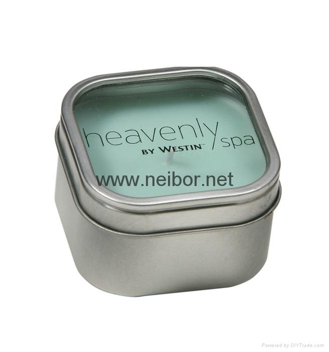 Silver color deep drawn seamless candle tin jar with spout lid 90ml 3