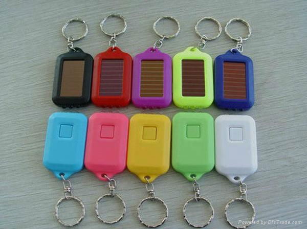 Wholesale Christmas Gift LED Mini Plastic Solar Flashlight Keychain  2