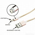 USB AM to Lightning with Micro B Double Side reversible cable
