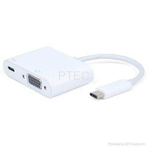 USB 3.1 Type C to VGA with Type C Charging Adapter