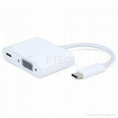 USB 3.1 Type C to VGA with Type C Charging Adapter