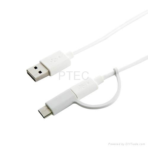 USB AM to Micro USB + Type C Reversible Cable 2