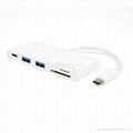 USB 3.1 Type CM to USB 3.0 HUB+Card Reader+Type C Charging Combo Adapter 1