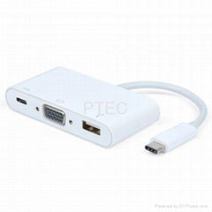 USB 3.1 Type C to VGA with Type C Charging + USB 3.0 AF Adapter