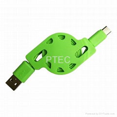 USB2.0 AM to Type C Retractable Cable