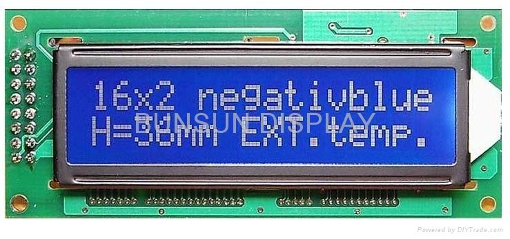 16X2 STN LCD Display Blue module 16x2 dots COB