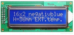 16X2 STN LCD Display Blue module 16x2 dots COB