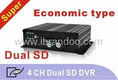 Dual SD memory, 4 channel bus dvr