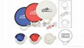 Folding nylon frisbee hand fan