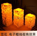 LED雪花方形電子蠟燭，裝飾蠟燭，巖石外形蠟燭，LED電子蠟燭，氣氛蠟燭