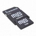Transcend 1GB MiniSD Card MINI SD Memory cards with MINISD Adapter
