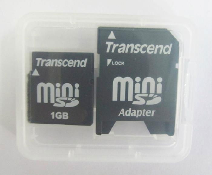 Transcend 1GB MiniSD Card MINI SD Memory cards with MINISD Adapter 3