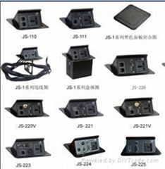 Pop up and retractable interconnect box hidden assemble on tabletop with HDMI