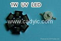 1W 3W UV Led 380~385nm Ultraviolet Light 1 Watt 3Watt