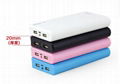  20000mAh Lipstick USB Portable Battery Charger Power Bank For Mobile Phone-white