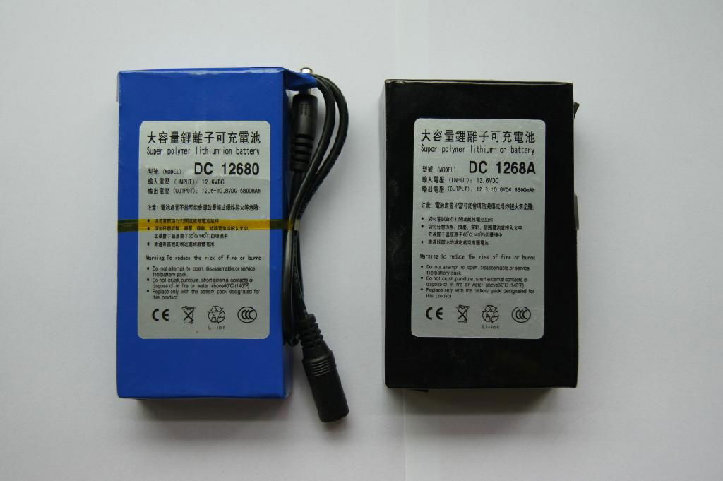 ABENIC大容量聚合物可充电锂电池 12V 6800mAh 移动电源后备电源DC 12680 3