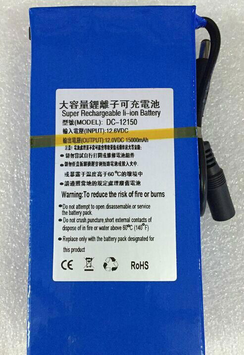 ABENIC DC12V 15000mAh Super Rechargeable Protable Li-ion Lithium Battery DC12150