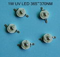 1W UV LED(365nm~370nm) 1 watt ultraviolet light