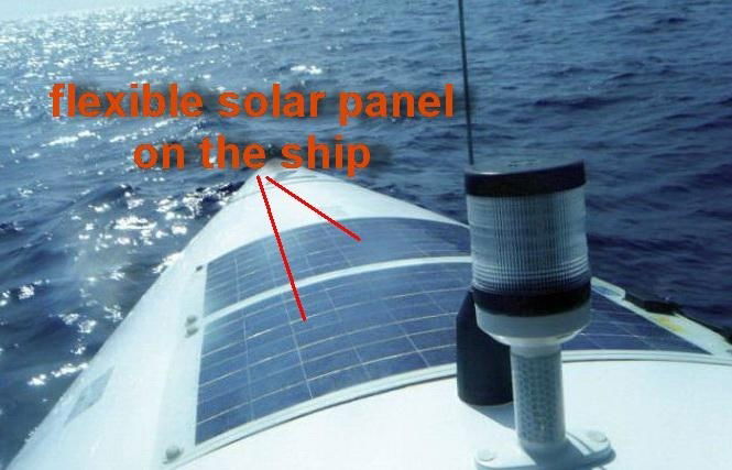 Flexible solar panel application on cars and ships