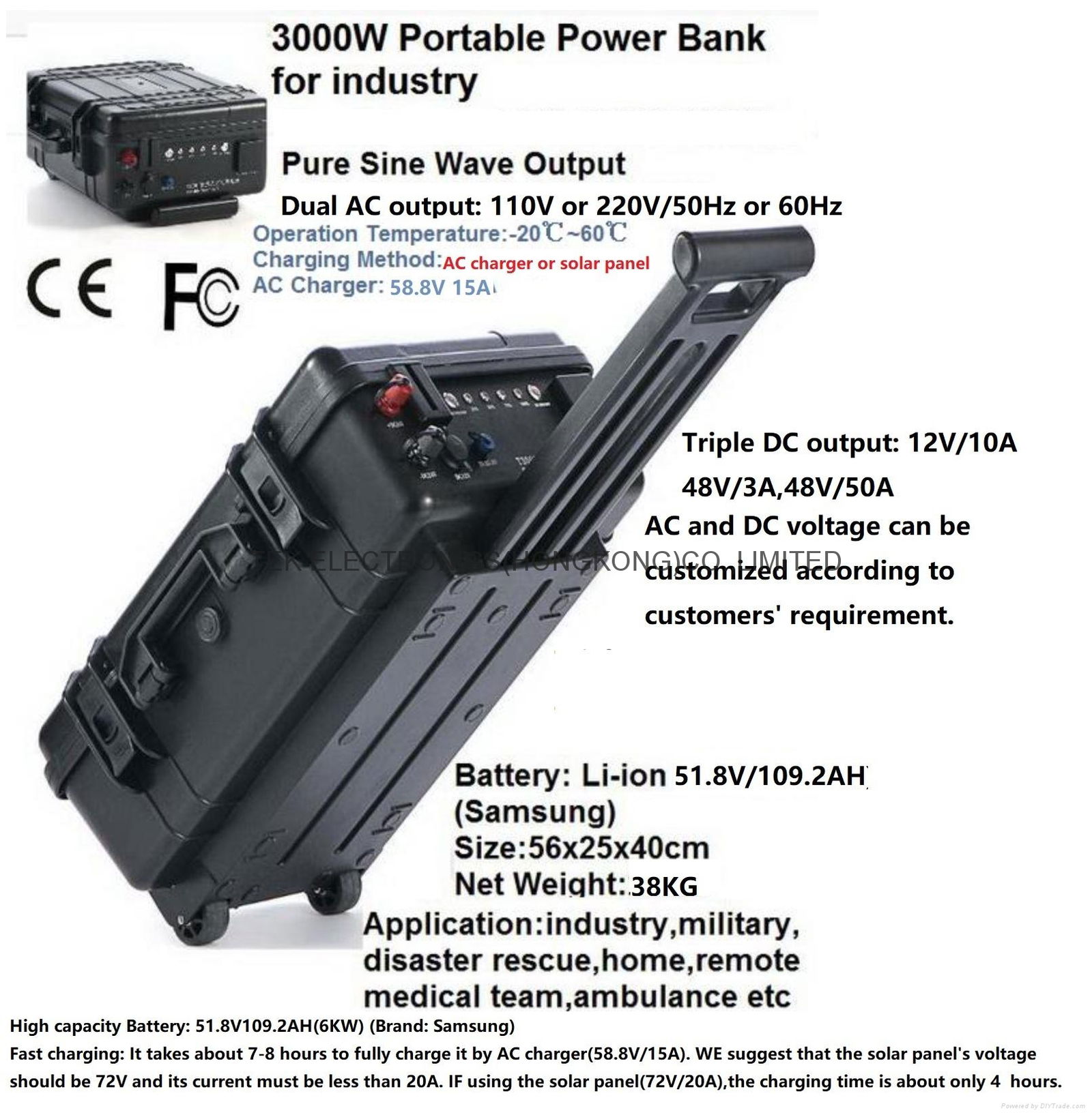 3KW Portable Power Pack/power bank