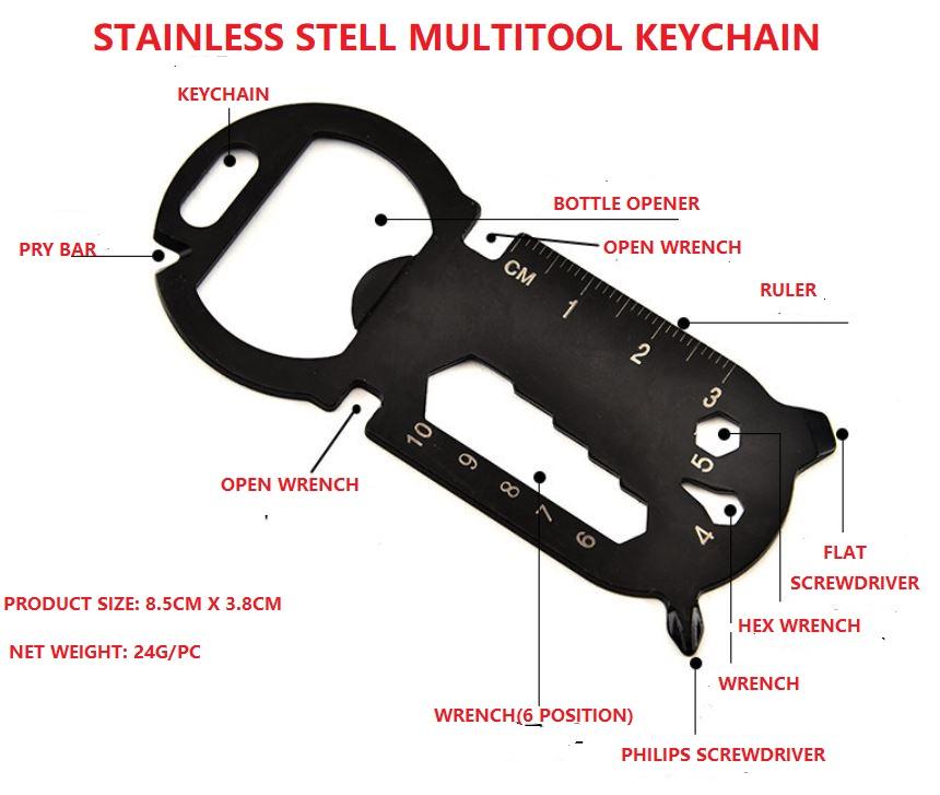 multitool keychain/multifunction carabiner/multifunction keychain