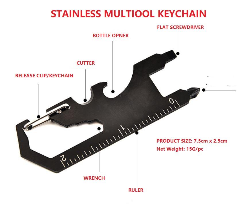 multitool keychain/multifunction carabiner/multifunction keychain