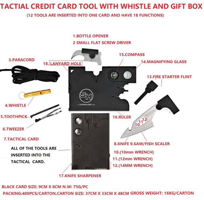 credit card tool card/multitool card/multifunction bottle opener/can opener
