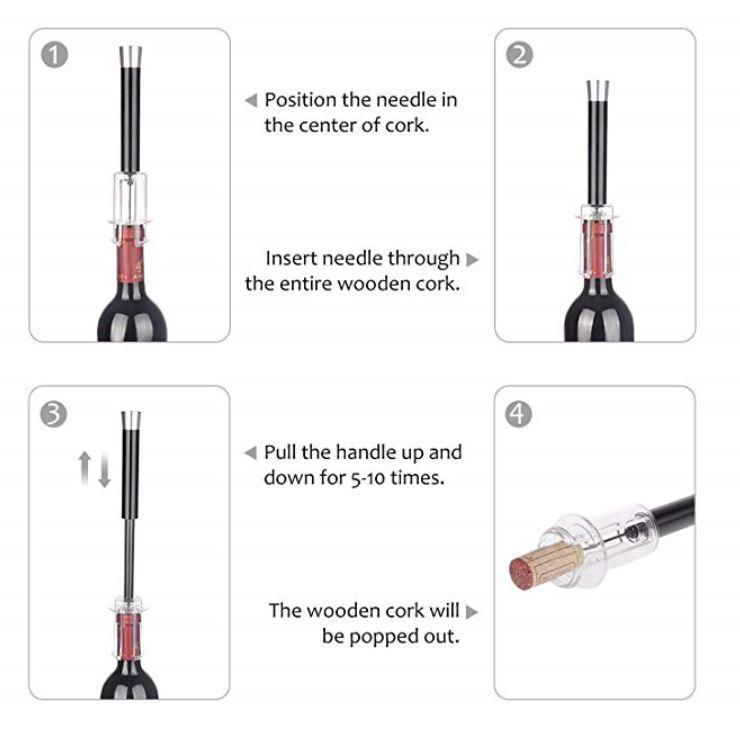 air pressure bottle opener set/red wine bottle opener kit 5