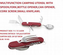 Multifunctional Cutlery Camping Utensil Travel Mess Cutlery Kit