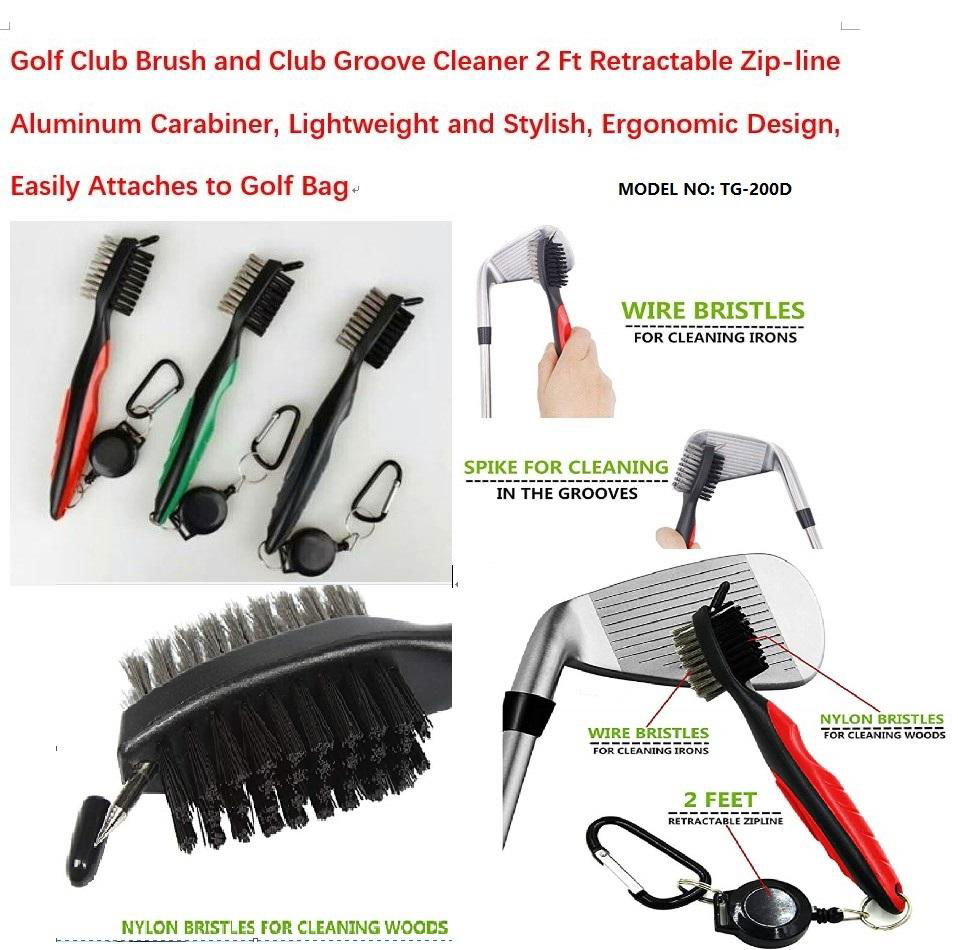Golf Club Brush and Club Groove Cleaner/carabiner