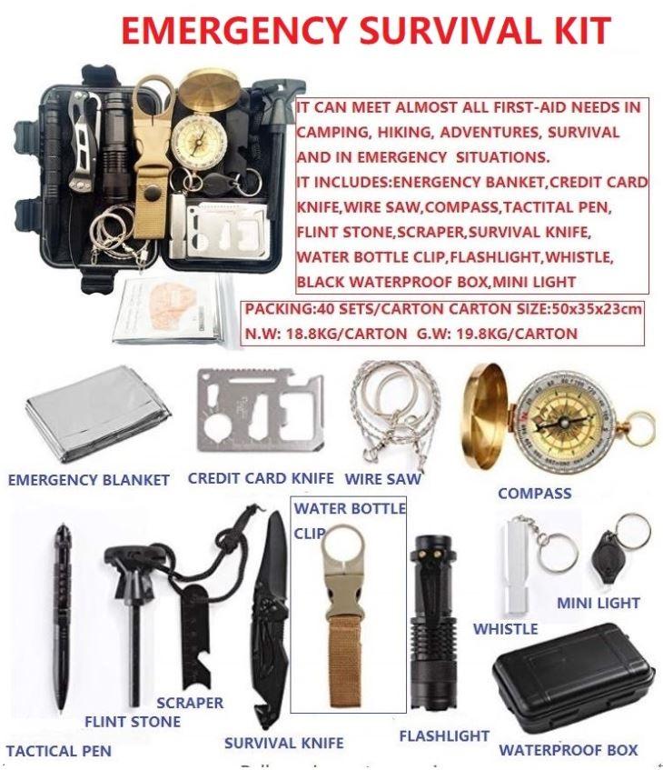 EMERGENCY SURVIVAL KIT/OUTDOOR SURVIVAL KIT/FIRST AID KIT/SOS