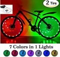 LED Bike Wheel Lights with Batteries! 7 Colors in 1 Light Waterproof RGB LED