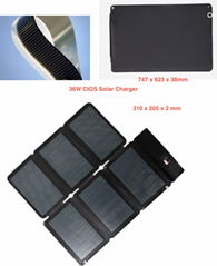 36W thin film Foldable  CIGSsolar Charger