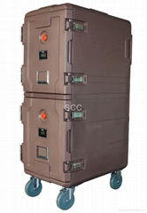 Double layer insulated cabinet for hot or cold