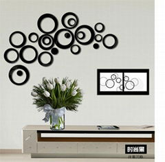 Creative circle mirror 3D stereo wall