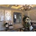 Chinoiserie hand painted silver metallic wallpaper, hand painted artworks